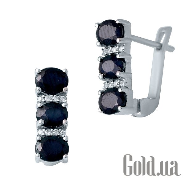 

Серьги Fresh Jewelry, Серебряные серьги с сапфирами и куб. циркониями