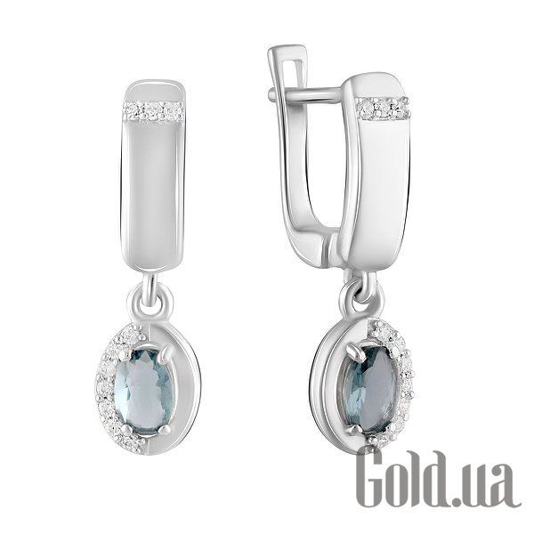 

Серьги с подвесками Fresh Jewelry, Серебряные серьги с куб. циркониями и топазами