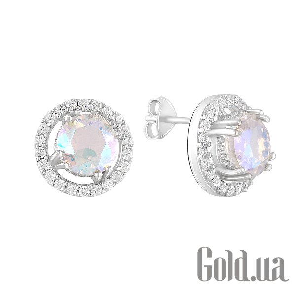 

Серьги-гвоздики Fresh Jewelry, Серебряные серьги с топазами и куб. циркониями