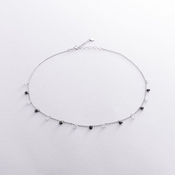 Серебряное колье с куб. циркониями