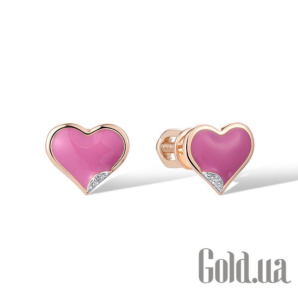 

Серьги-гвоздики Lurie Jewelry, Золотые серьги с бриллиантами и эмалью