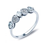 Серебряное кольцо с топазами и куб. циркониями