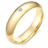 Золотое обручальное кольцо с бриллиантом, 1602801