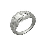 Чоловіче срібний перстень з куб. цирконіями, 1617393