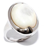 Silver Wings Женское серебряное кольцо с перламутром, 1617905