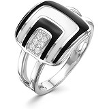 Женское серебряное кольцо с куб. циркониями и эмалью, 1646321