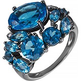 Женское золотое кольцо с бриллиантами и топазами, 1646577