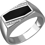 Мужское золотое кольцо с бриллиантами и ониксом, 1666545