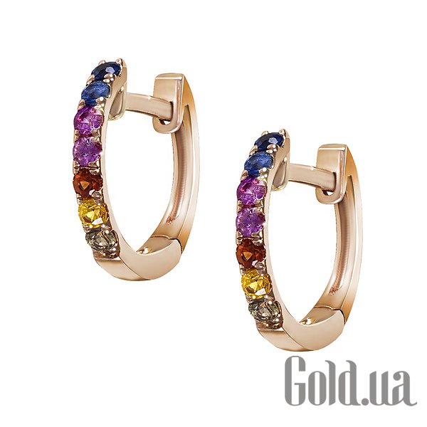 

Серьги-кольца Lurie Jewelry, Золотые серьги с сапфирами