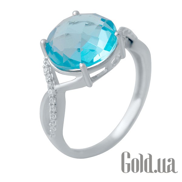 

Женские кольца Fresh Jewelry, Женское серебряное кольцо с синт. аквамарином и куб. циркониями, 18