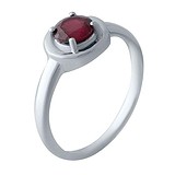 Женское серебряное кольцо с рубином (2021612), фото