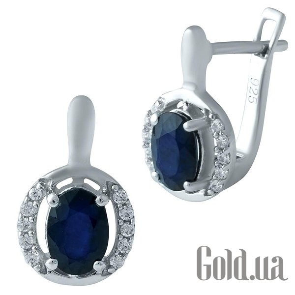 

Серьги Fresh Jewelry, Серебряные серьги с сапфирами и куб. циркониями