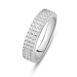 Серебряное обручальное кольцо с куб. циркониями (2082101), фото