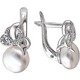 Срібні сережки з прісн. перлами і куб. цирконіями, 1531890