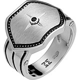 Мужское серебряное кольцо с сапфиром и эмалью, 1554418