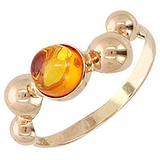Женское золотое кольцо с янтарем, 1605106