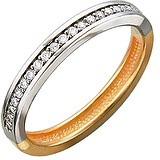 Золотое обручальное кольцо с куб. циркониями, 1615090