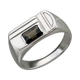 Мужское серебряное кольцо с раухтопазом, 1617394