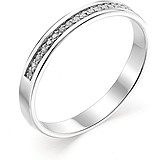 Серебряное обручальное кольцо с куб. циркониями, 1645042