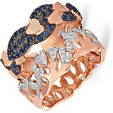Kabarovsky Женское золотое кольцо с бриллиантами и сапфирами, 1648626
