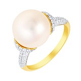 Женское золотое кольцо с бриллиантами и жемчугом, 1668338