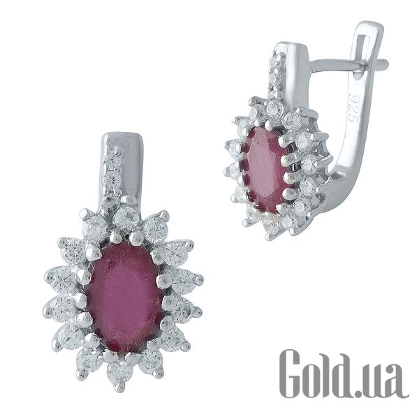 

Серьги Fresh Jewelry, Серебряные серьги с рубинами и куб. циркониями