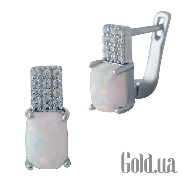 

Серьги Fresh Jewelry, Серебряные серьги с опалами и куб. циркониями