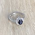 Женское серебряное кольцо с сапфиром и куб. циркониями - фото 2