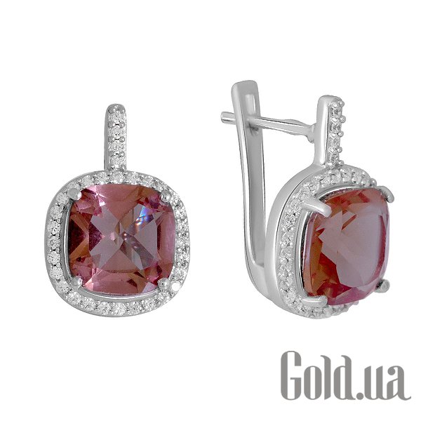 

Серьги Fresh Jewelry, Серебряные серьги с куб. циркониями и султанитами