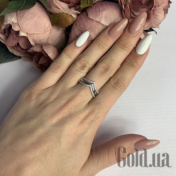 Каблучка Fresh Jewelry Жіноча срібна каблучка з куб. цирконіями, 18