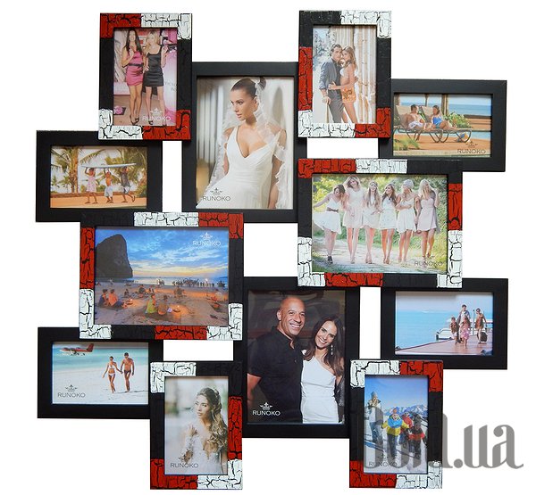 

Фоторамка Runoko, Черный;красный;белый, Мультирамка Путешествие П-Я