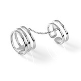 Женское серебряное двойное кольцо
