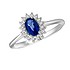 Bibigi Женское золотое кольцо с бриллиантами и сапфиром - фото 1