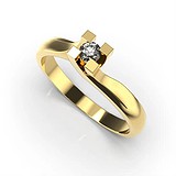 Золотое кольцо с бриллиантом, 1768946