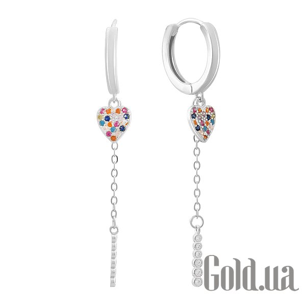 

Серьги с подвесками Fresh Jewelry, Серебряные серьги с куб. циркониями