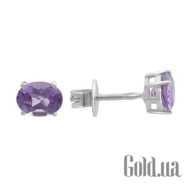 

Серьги-гвоздики Fresh Jewelry, Серебряные серьги с аметистами