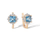 Золотые серьги с бриллиантами и топазами, 1796082