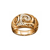 Pierre Cardin Женское серебряное кольцо с куб. циркониями в позолоте, 051954