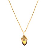 Золотой кулон с цепочкой с бриллиантом и цитрином, 1605875