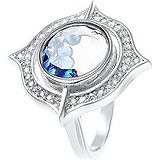 Женское серебряное кольцо с ювелирным стеклом и куб. циркониями, 1609715
