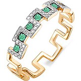 Женское золотое кольцо с бриллиантами и изумрудами, 1630707