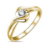 Золотое кольцо с бриллиантом, 1639923
