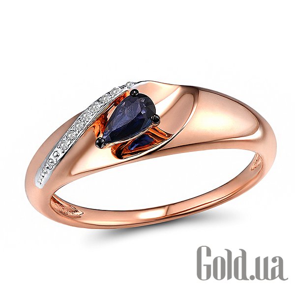 

Кольцо Lurie Jewelry, Женское золотое кольцо с бриллиантами и сапфиром, 17.5