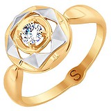 Женское золотое кольцо с куб. цирконием, 1658355