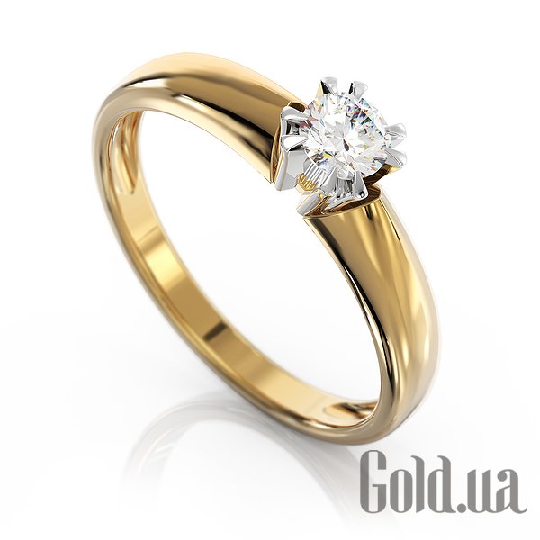 

Кольцо Украина, Золотое кольцо с бриллиантом, 17.5