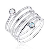 Женское серебряное кольцо с опалами