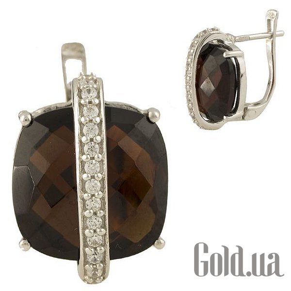 

Серьги Fresh Jewelry, Серебряные серьги с куб. циркониями и гранатами
