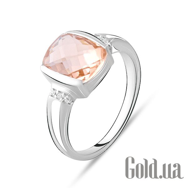 

Женские кольца Fresh Jewelry, Женское серебряное кольцо с куб. циркониями и синт. морганитом, 17.5
