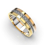 Золотое обручальное кольцо с бриллиантами, 1768435