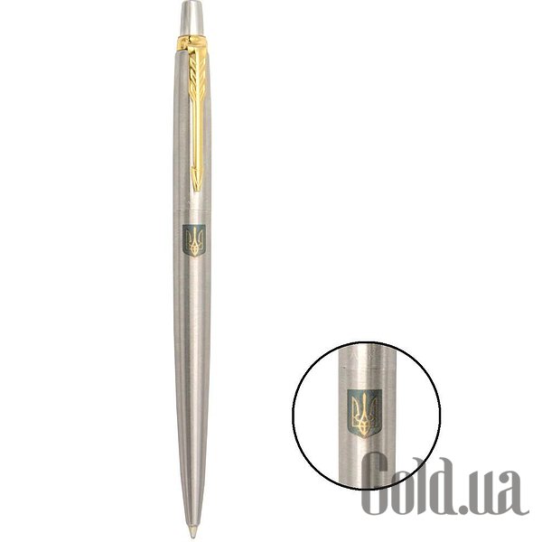 Ручка Parker Кулькова ручка Jotter 17 SS GT BP Герб України жовто-синій 16032_T005c